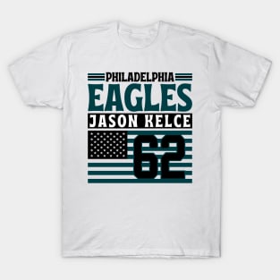 Philadelphia Eagles Kelce 62 American Flag Football T-Shirt